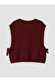 Ozmarka New Season Burgundy Plaid Girls' Dress and Sweater - 5