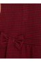 Özmarka New Season Red Bowknot Plaid Girls' Dress - 3