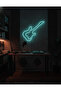 Elektro Gitar Figürlü LED Neon Duvar Tablosu | Buz Mavisi Aydınlatmalı Dekor | Müzik Odası - 4
