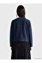 Ozmarka New Season Indigo Crew Neck Women's Jean Jacket - 4