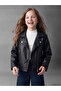 Rmz Gi̇yi̇m Farkiyla Biker Roba Collar Girls' Leather Look Jacket