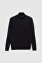 Slim Fit Navy Blue Rib Knit Sweater - 4