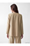 Vizyon New Season Brown Double-Breasted Collar Tie-Up Oversize Women's Blazer Jacket - 4