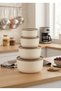 Set of 4 Round Storage Containers 500 ml 900 ml 1500 ml 2500 ml