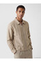 Ozmarka New Season Beige Regular Fit Shirt Collar Men's Jacket