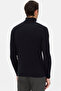 Slim Fit Navy Blue Rib Knit Sweater - 3