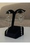 Silver Color Black Heart Stone Scorpion Figured Zircon Stone Dangle Earrings for Women - 3