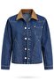 Blue Velvet Collared Denim Jacket 5509