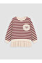 Ruffled Striped Girls' Sweatshirt - 2
