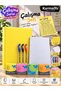 A4 4-Ring Folder Work Set with 8 Color Options Yellow – 100 Sheets of A4 Unlined Paper, 3 Ballpoint Pens and 4 Color Post-Its