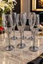 Set of 6 Silver Glass Cups with Footed Stems 24 cm – Modern and Stylish Presentation Glass Set - 3