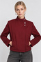Stylish Buttoned Short Trench Coat Lgx0019 Bordo - 2