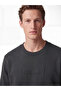 Peak New Season Anthracite Crew Neck Embroidered Men's Thick Sweatshirt - 3