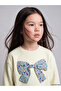 Girl's Thick Sweatshirt with Bow - 2