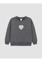 Ozmarka New Season Red Embroidered Girls' Sweatshirt 2-Piece Set - 2