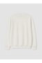 Özmarka New Season White Crew Neck Printed Men's Sweatshirt - 3