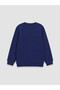 Ozmarka New Season Navy Blue Heart Printed Girls' Sweatshirt - 2