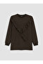 Crew Neck Ruffled Women's Sweatshirt Tunic - 5