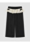 Black Embroidered Girls' Thick Sweatpants - 2