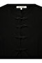 Mandarin Collar Ornate Button Detailed Slim Fit Long Sleeve Crepe T-Shirt - 3