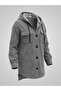 Bysen Women's Herringbone Patterned Hooded Double Pocket Buttoned Comfortable Fit Seasonal Shirt Jacket - 3