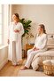 New Season Ecru Muslin Fabric Double Breasted Collar Design Short Sleeve 100% Cotton Maternity Pajama Set - 7