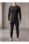 Men's Premium Black Thermal Underwear Set Top and Bottom Set