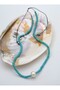 Turquoise and Pearl Metal-Free Necklace - Turquoise -