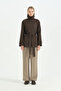 Short Trench Coat / Comfortable Fit Wide Trench Coat - Brown