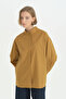 High Collar Cotton Shirt - Mustard - 2
