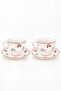 Garten 2-Piece Floral Patterned Porcelain Coffee Cup Set – 4-Piece Coffee Cup Set with Saucers - 5