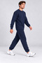 Men's Navy Blue Oversize Sweatshirt Jogger Tracksuit Set - 5
