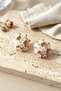 Premium White Flower Bouquet Shaped Women's Earrings Double Pieces Handmade Earrings - 2