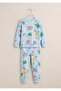 Girl's Elephant and Giraffe Patterned 100% Cotton Long Sleeve Pajama Set - 2