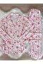 Candy Cane Patterned Suede Shirt Collar Long Sleeve Pajama Set - 8