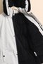 Gray Boy's Embroidered Fur Hooded Inflatable Coat with Fleece Inside 24930 - 5