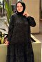 Self-Patterned Dress with Scallop Detail and Front Buttons - 3