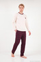 Printed Cotton Crew Neck Long Sleeve Pajama Set Men's Pajama Set 6575004 - 2