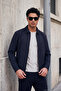 Cotton Blend Classic Collar Zippered Coat Men's Coat 497Pablo