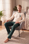 Printed Cotton Crew Neck Long Sleeve Pajama Set Men's Pajama Set 6575004 - 3