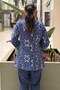 Crew Neck Random Patterned Cotton Jacket - 4