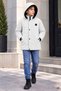 Gray Boy's Embroidered Fur Hooded Inflatable Coat with Fleece Inside 24930 - 2