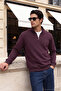 Cotton Half Zipper Stand Collar Sweater Men's Sweater 5901256