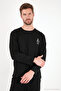 Minimal Printed Cotton Long Sleeve Pajama Set Men's Pajama Set 6575005 - 4