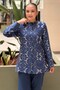 Crew Neck Random Patterned Cotton Jacket