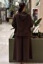 Hooded Drawstring Tunic Skirt Set - 4
