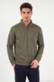 Cotton Half Zipper Stand Collar Sweater Men's Sweater 5901256 - 5