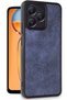 Realme Note 50 4g Compatible Case Aras Leather Cover - Navy Blue - 2