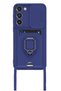 Samsung Galaxy S23 Plus Compatible Case Zuma Silicone with Business Card Holder and Ring - Navy Bezoss - 2