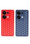 غطاء حماية من السيليكون على شكل قرص العسل متوافق مع هاتف Xiaomi Redmi Note 13 Pro 4G - أحمر - 2